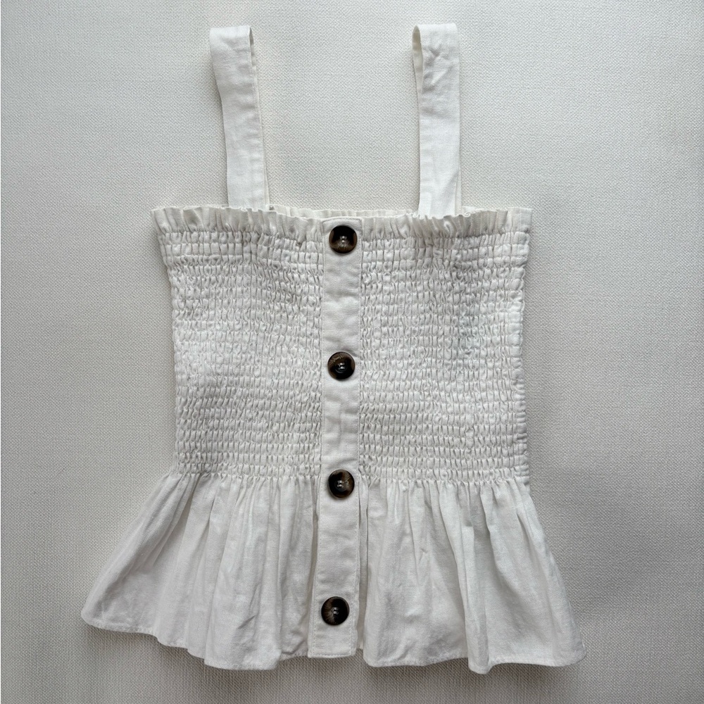 Women’s Socialite White Smocked Tank Top